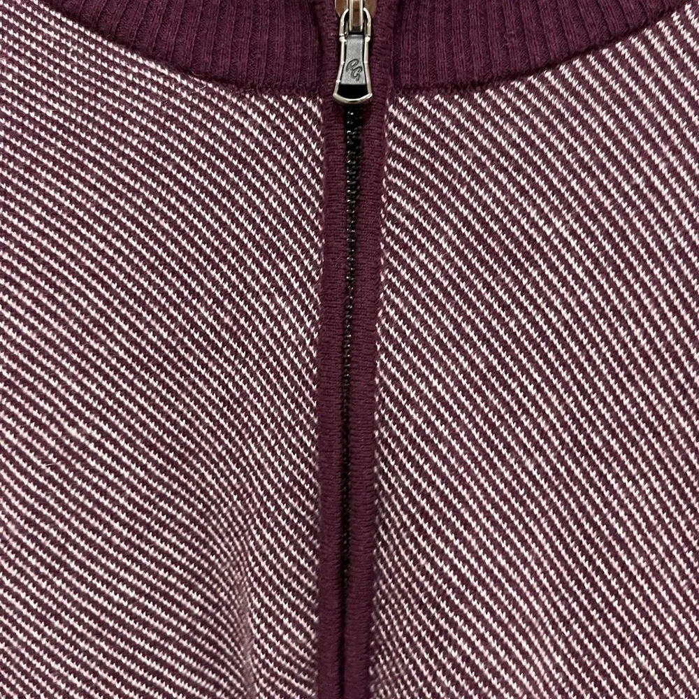 Robert Graham Rhett Burgundy 1/4 Zip Merino Cotton Blend Sweater size 3XL